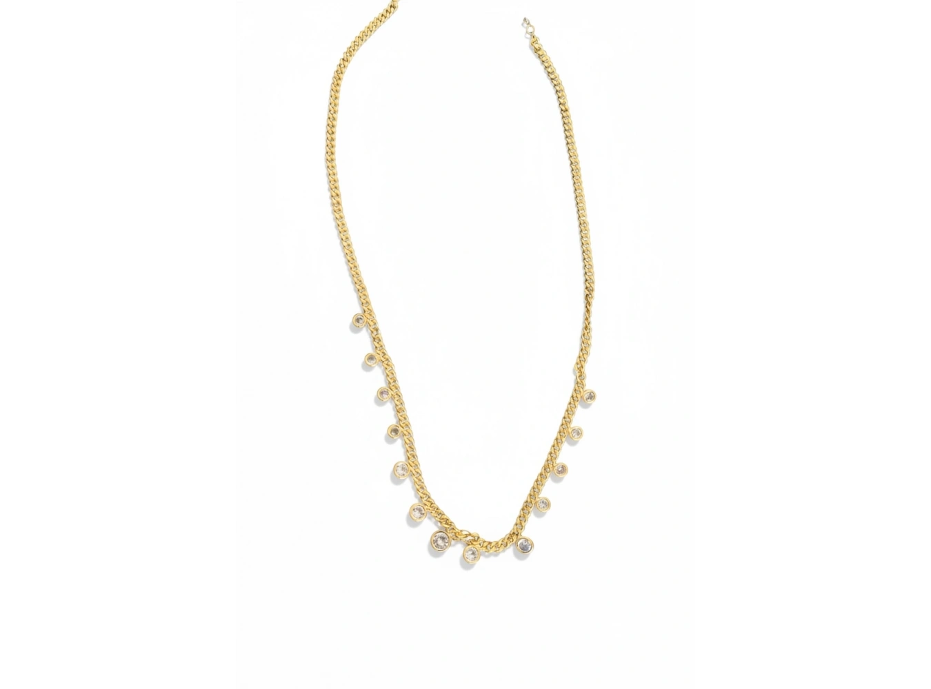 Altın Renk 14K Altın Kaplama Vip Taşlı Kolye