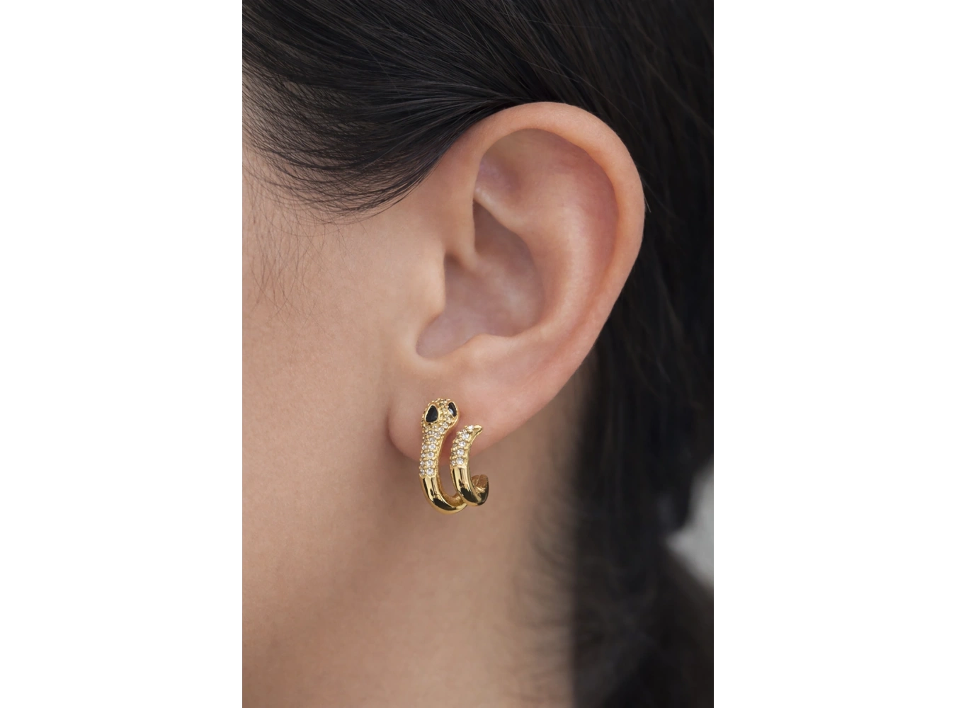 Altın Renk 14K Altın Kaplama Yılan Figürlü Xuping Küpe (Çift)