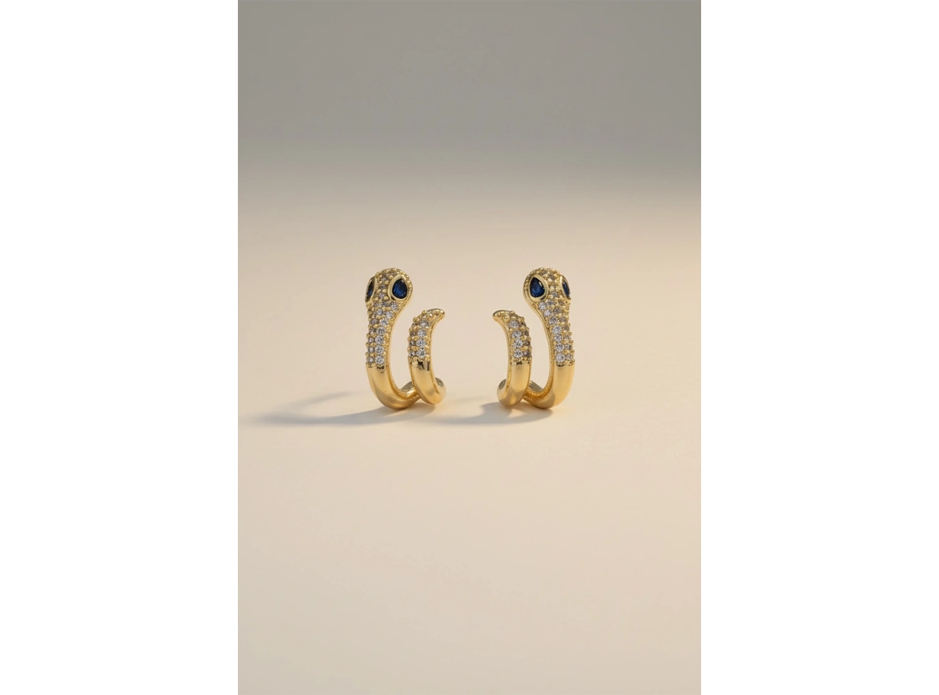 Altın Renk 14K Altın Kaplama Yılan Figürlü Xuping Küpe (Çift)