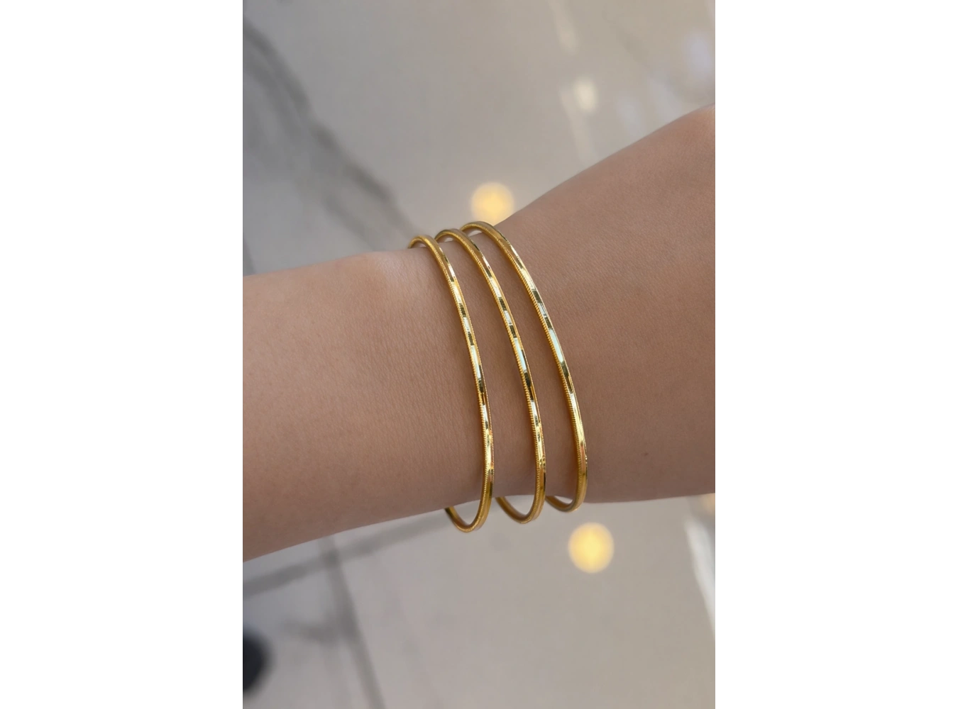 Altın Renk 3lü Çelik Ajda Bilezik