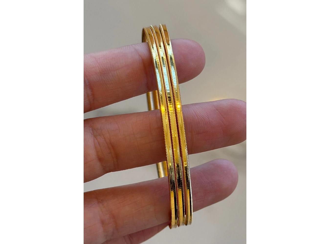 Altın Renk 3lü Çelik Ajda Bilezik