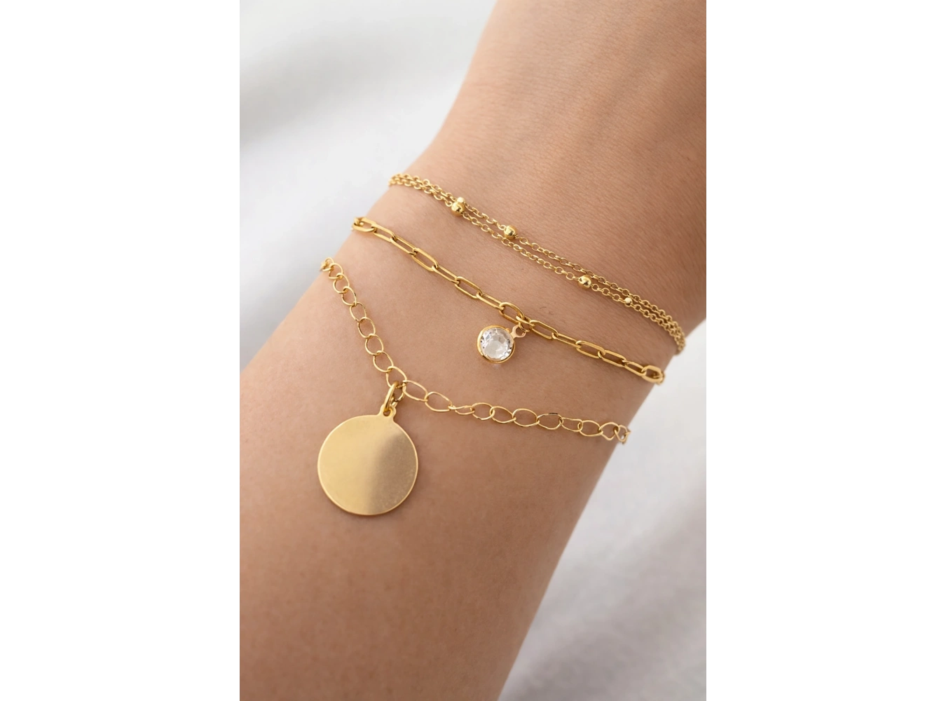 Altın Renk 3lü Çelik Bileklik