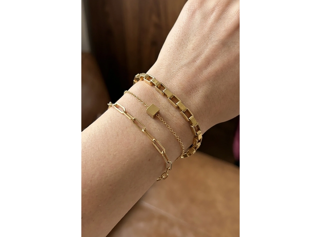 Altın Renk 3lü Çelik Bileklik