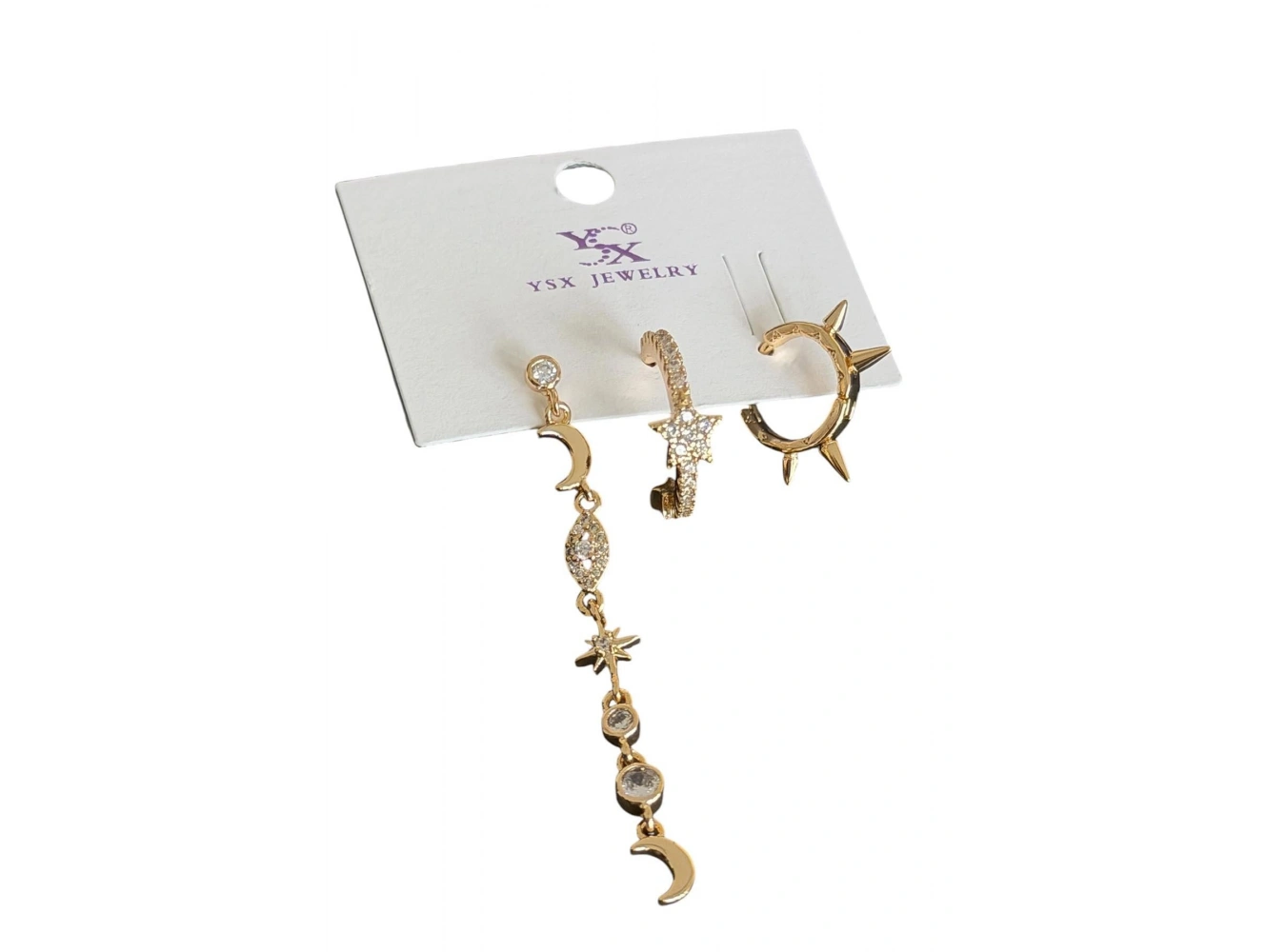 Altın Renk 3lü Ysx Küpe Set