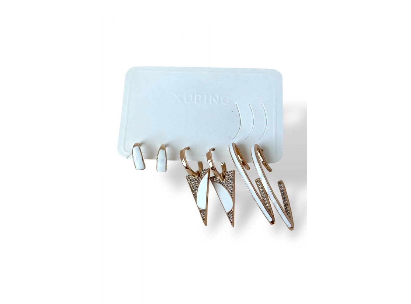 Altın Renk 6lı Çelik Xuping Küpe Ve Ear Cuff Set