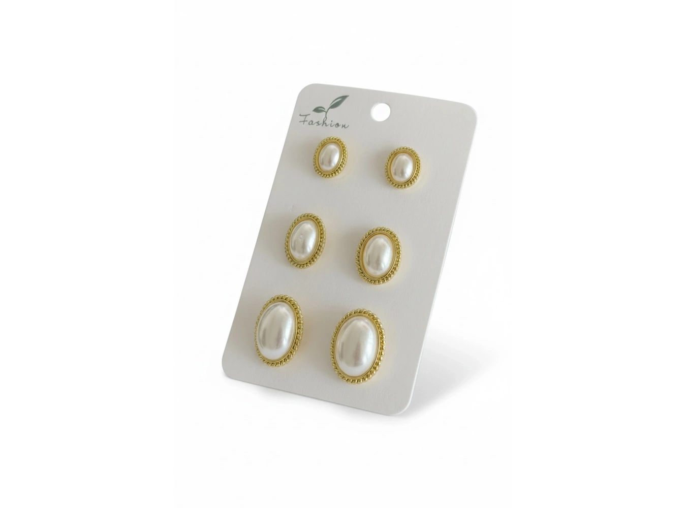 Altın Renk 6lı İnci Küpe Set