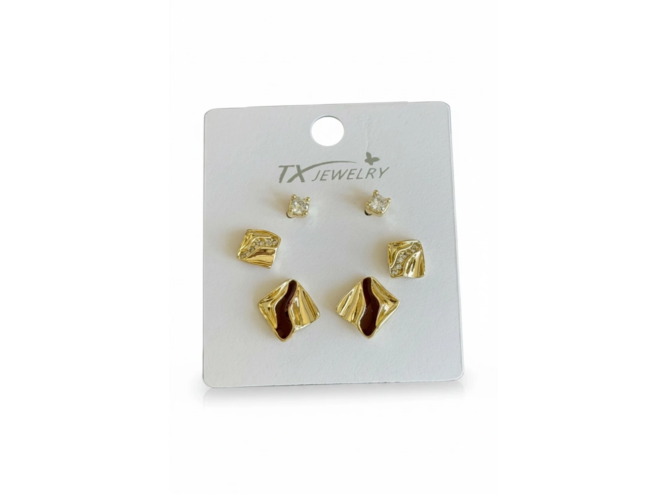Altın Renk 6lı Tx Küpe Set