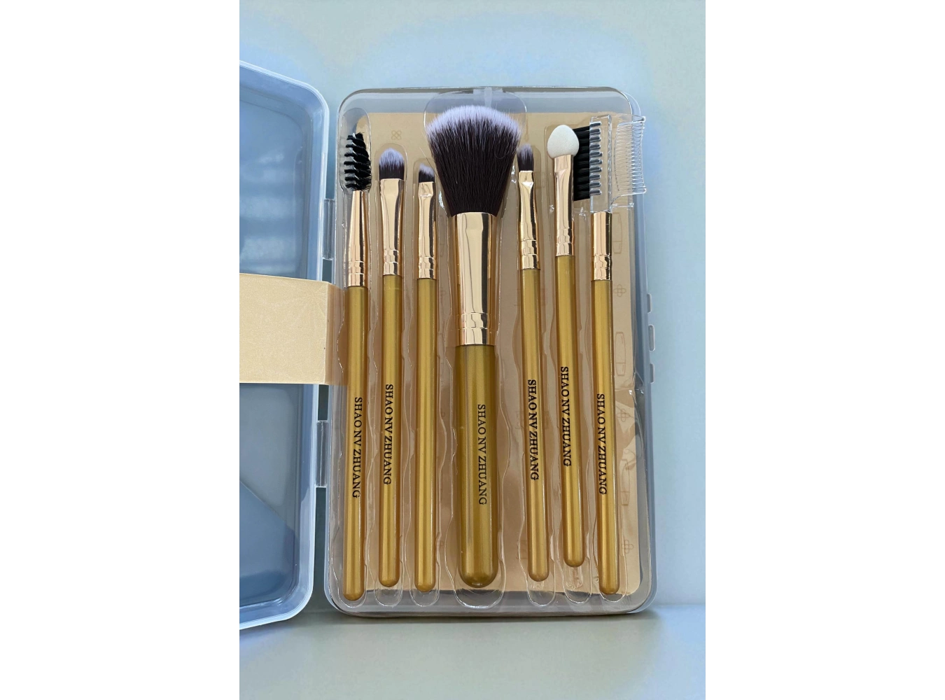 Altın Renk 7li Makyaj Fırçası Set