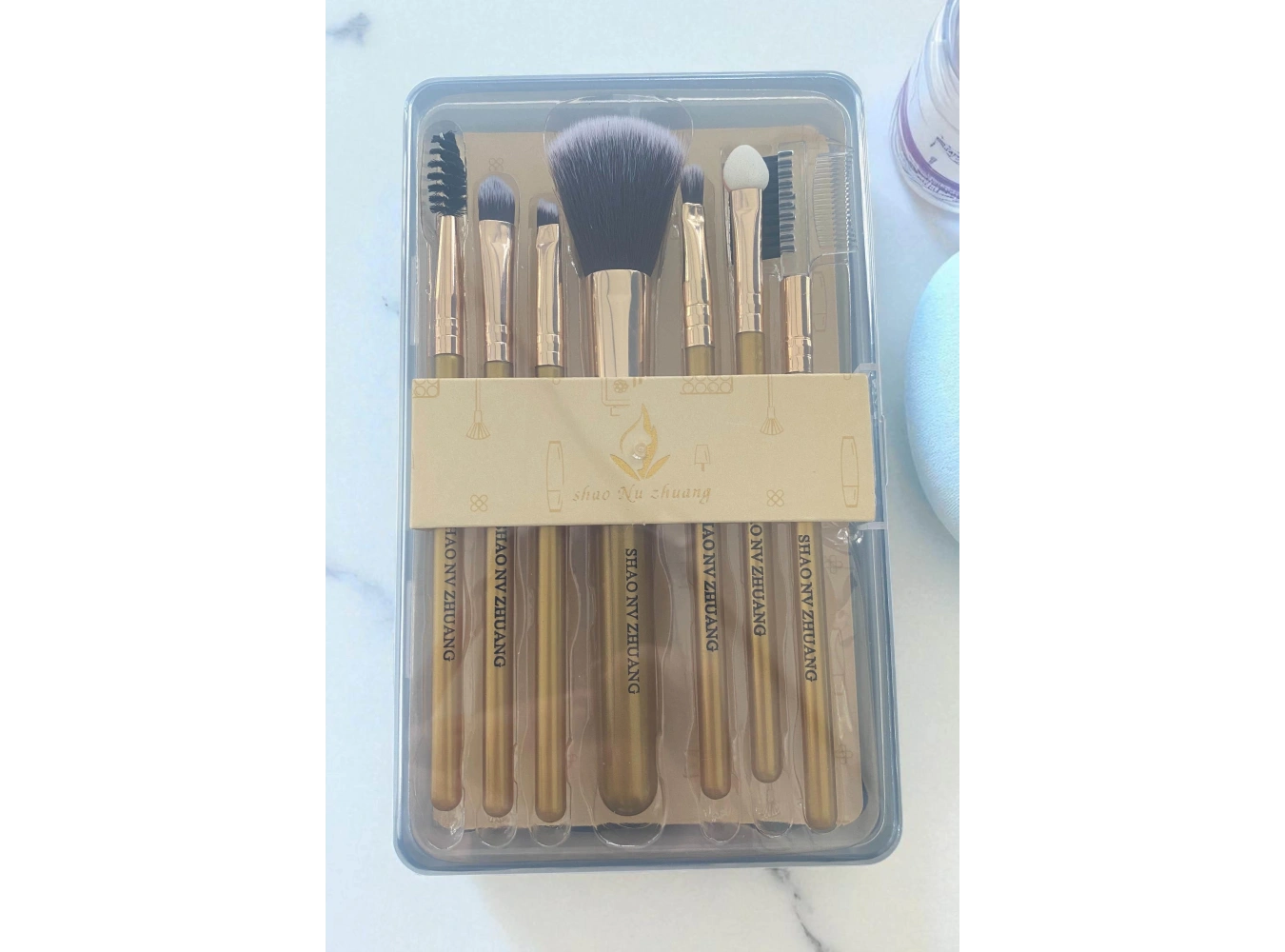 Altın Renk 7li Makyaj Fırçası Set