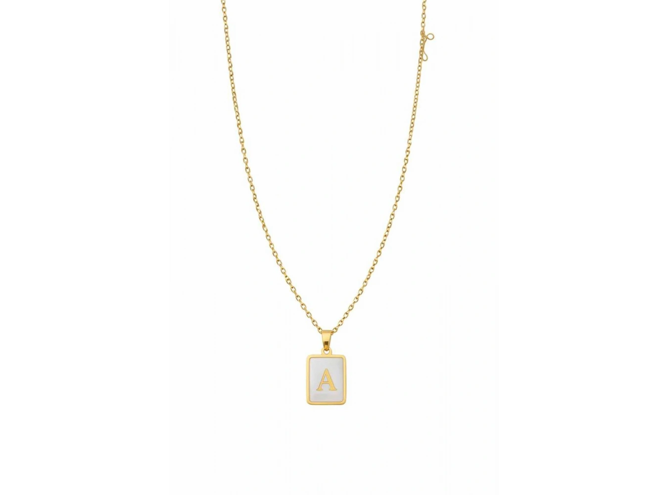 Altın Renk A Harf Çelik Kolye