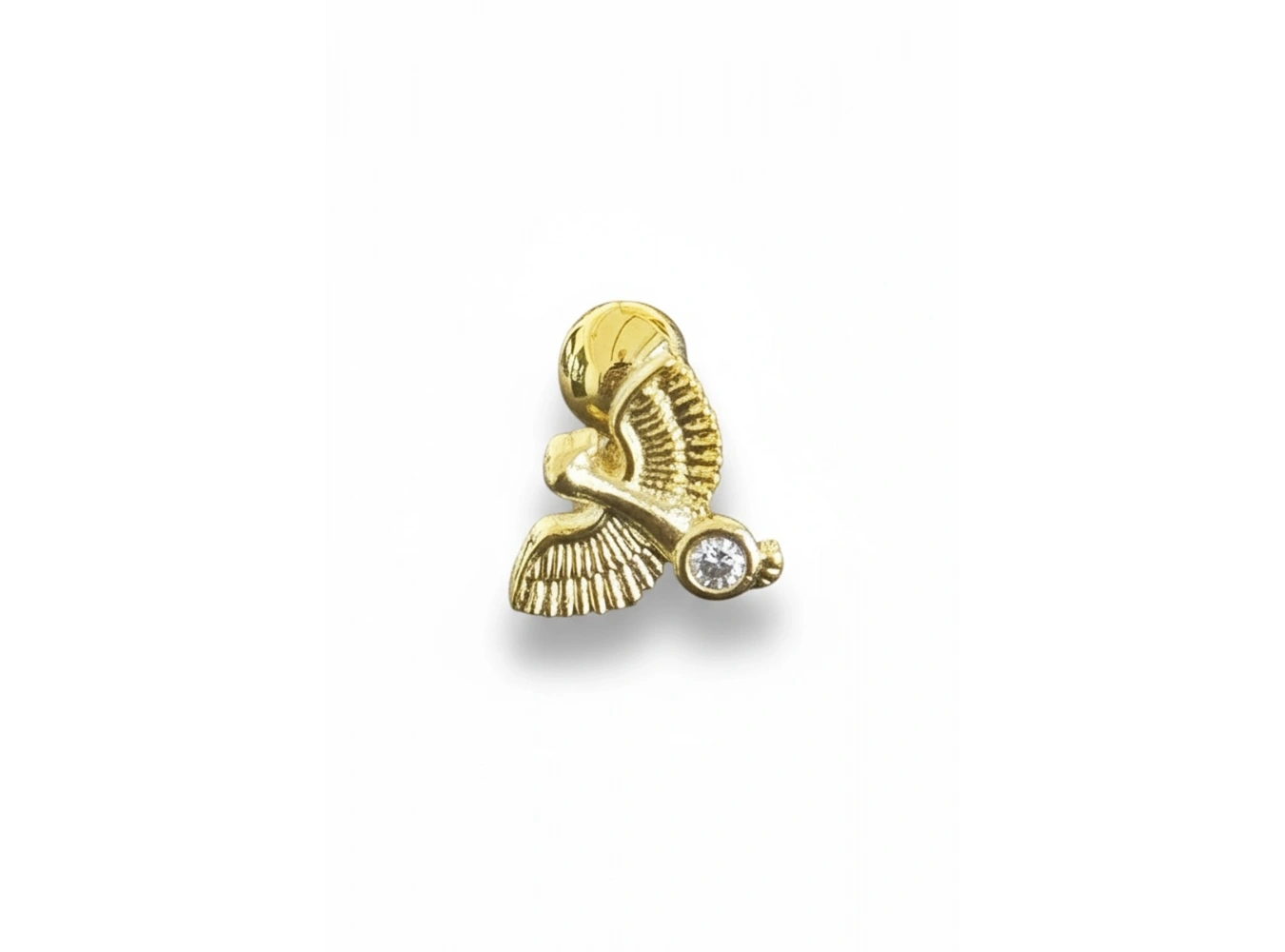 Altın Renk Anka Kuşu Figürlü Cerrahi Çelik Tragus/Kıkırdak Küpe/Piercing (Tek)