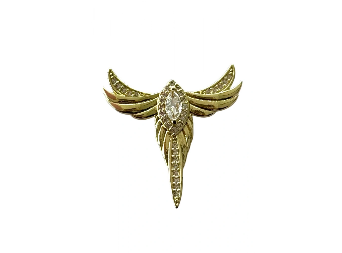 Altın Renk Anka Kuşu Figürlü Taş Detaylı Ajda Charm / Kolye/ Bileklik Ucu