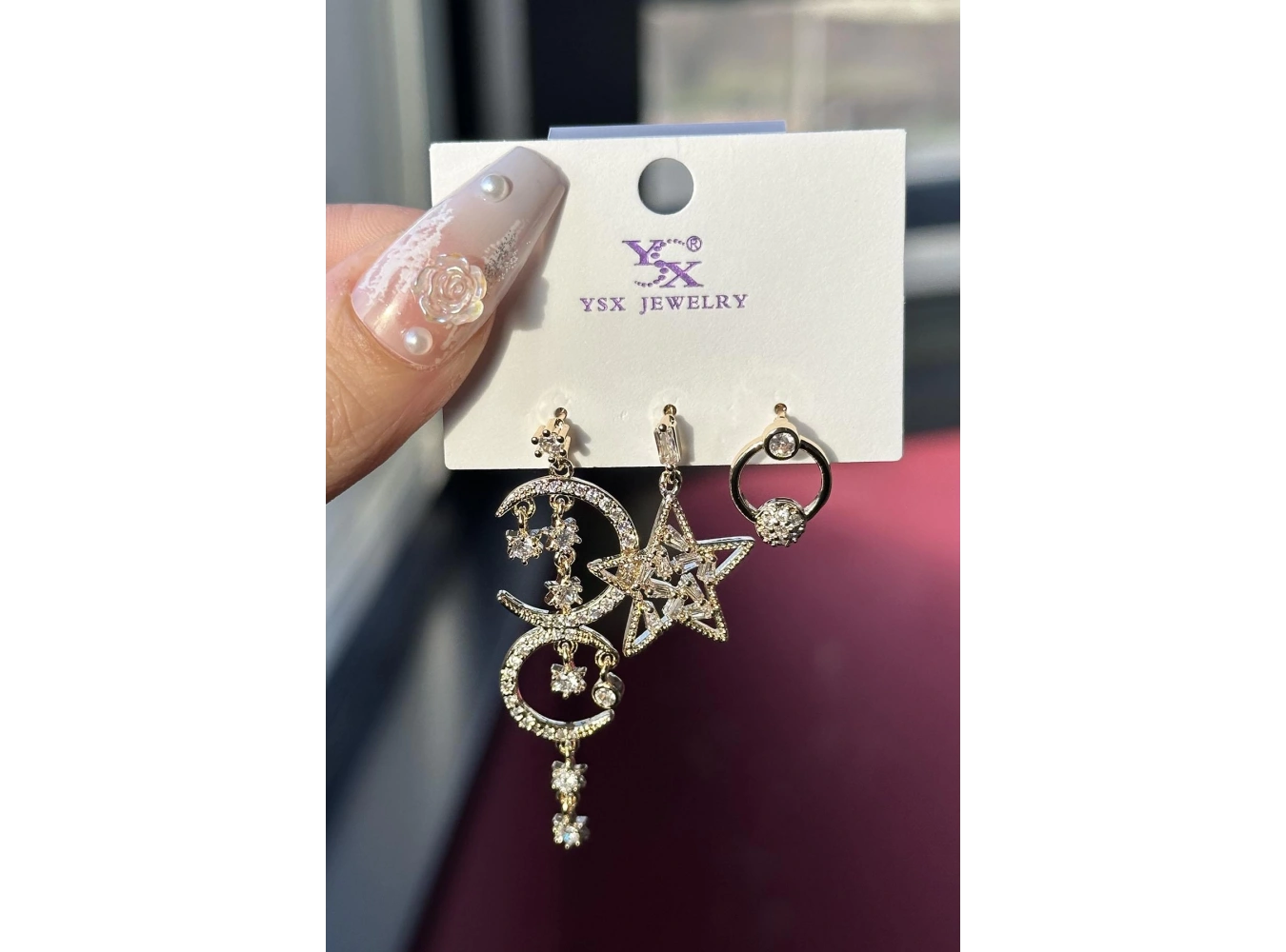 Altın Renk Ay ve Yıldız Figürlü VİP 3lü YSX Küpe Set