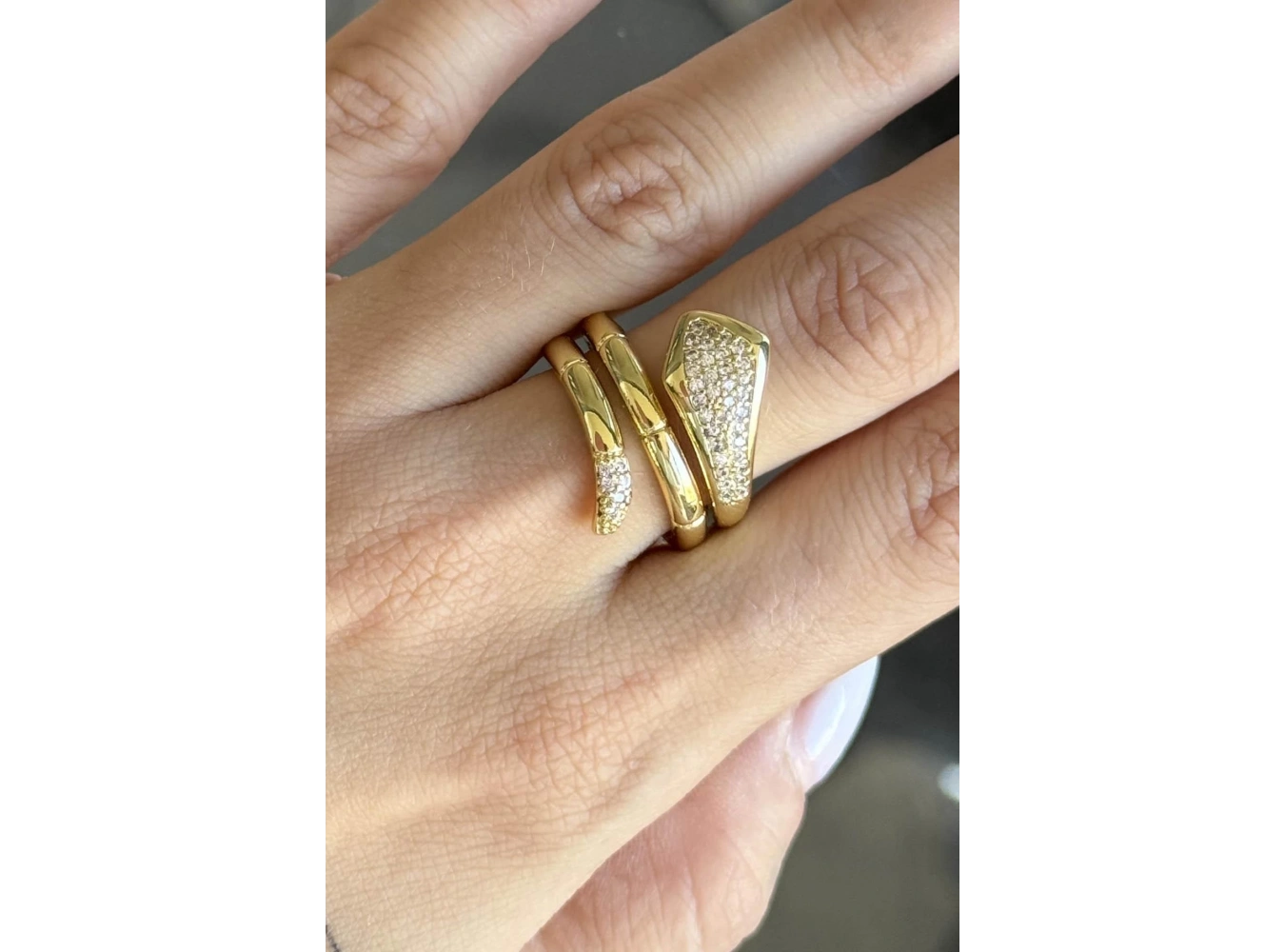 Altın Renk  Ayarlanabilir Çelik Yüzük