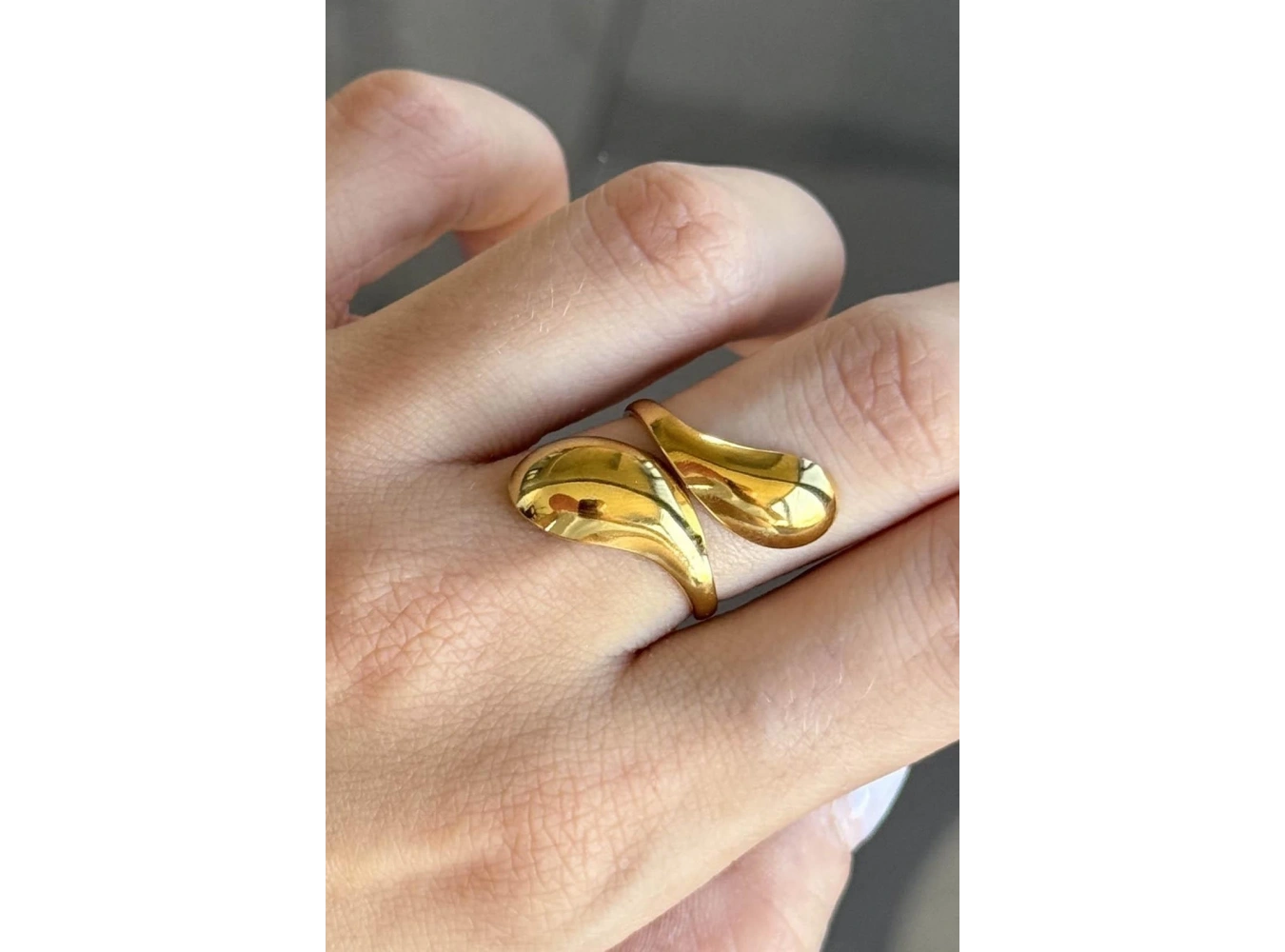 Altın Renk  Ayarlanabilir Çelik Yüzük