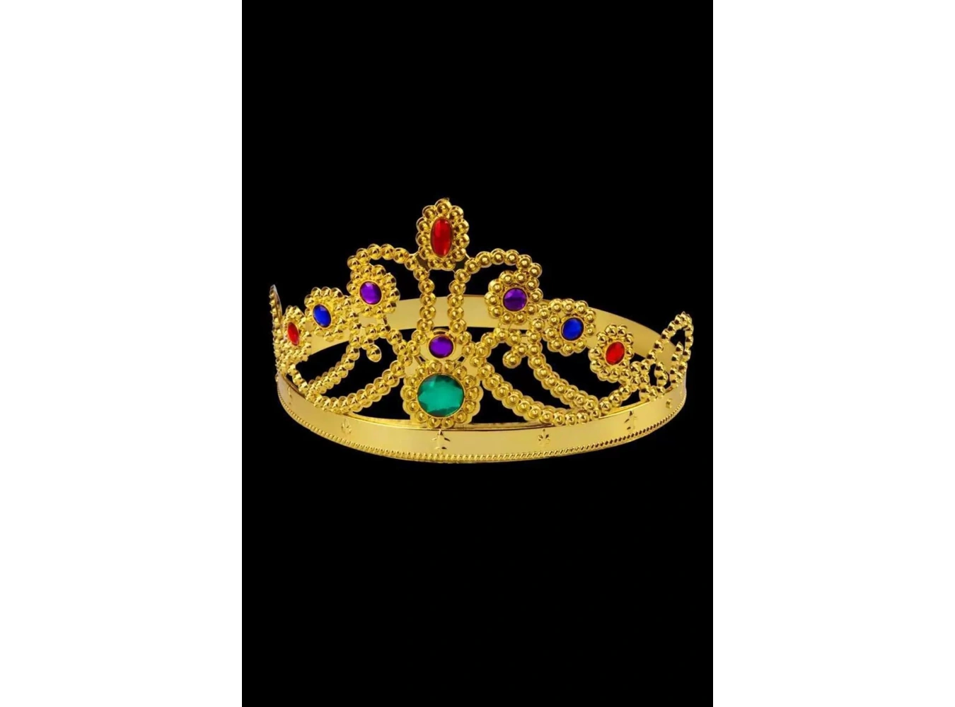 Altın Renk Ayarlanabilir Plastik Kraliçe Tacı