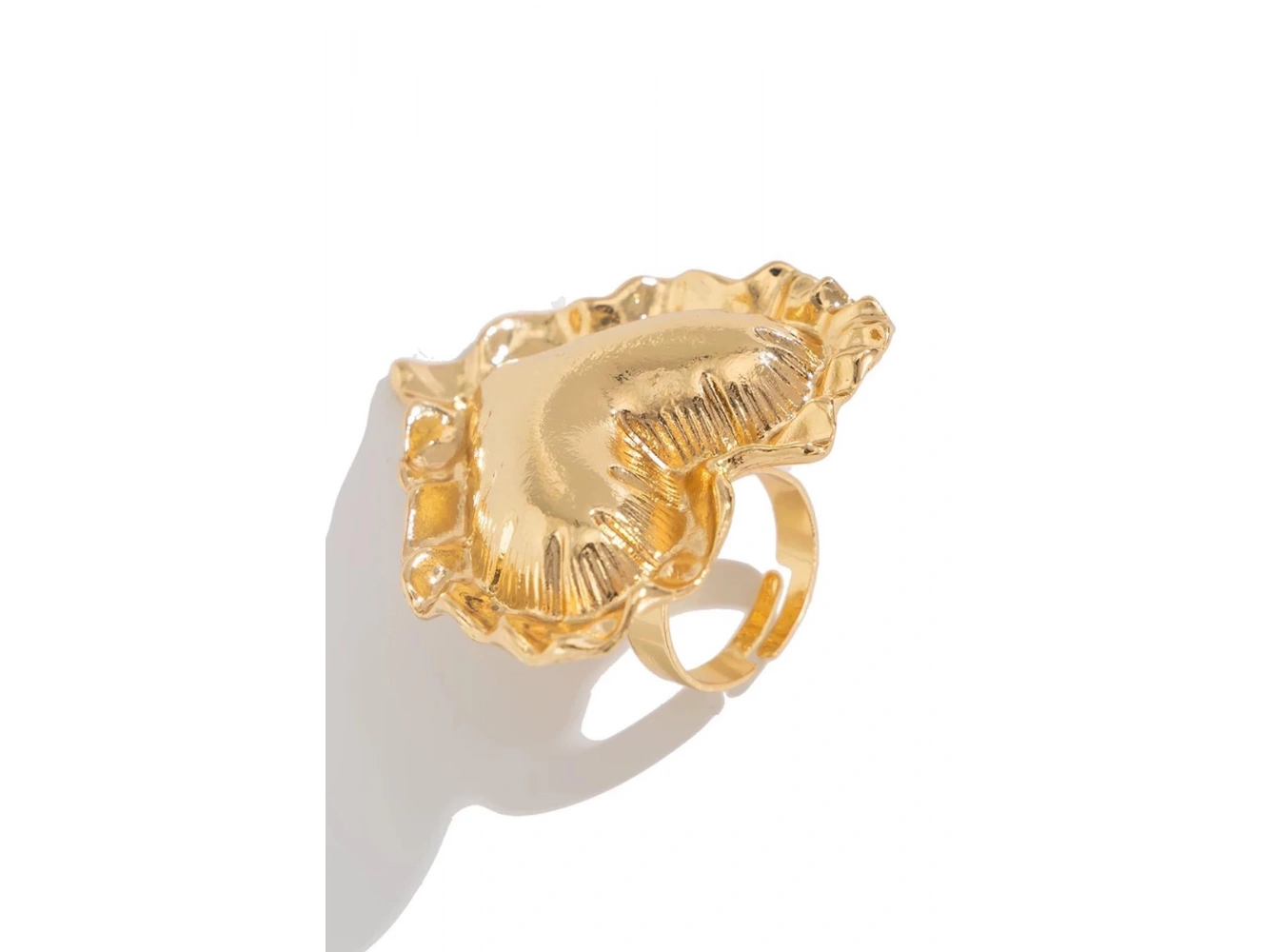 Altın Renk Ayarlanabilir Tasarım Kalpli Yüzük