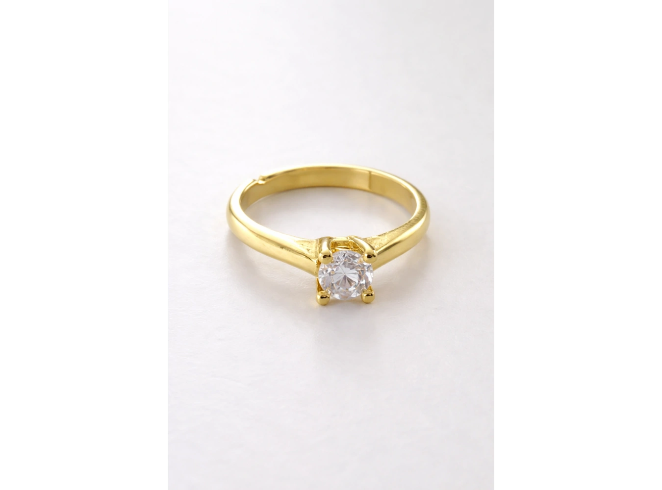 Altın Renk Ayarlanabilir Tektaş Yüzük