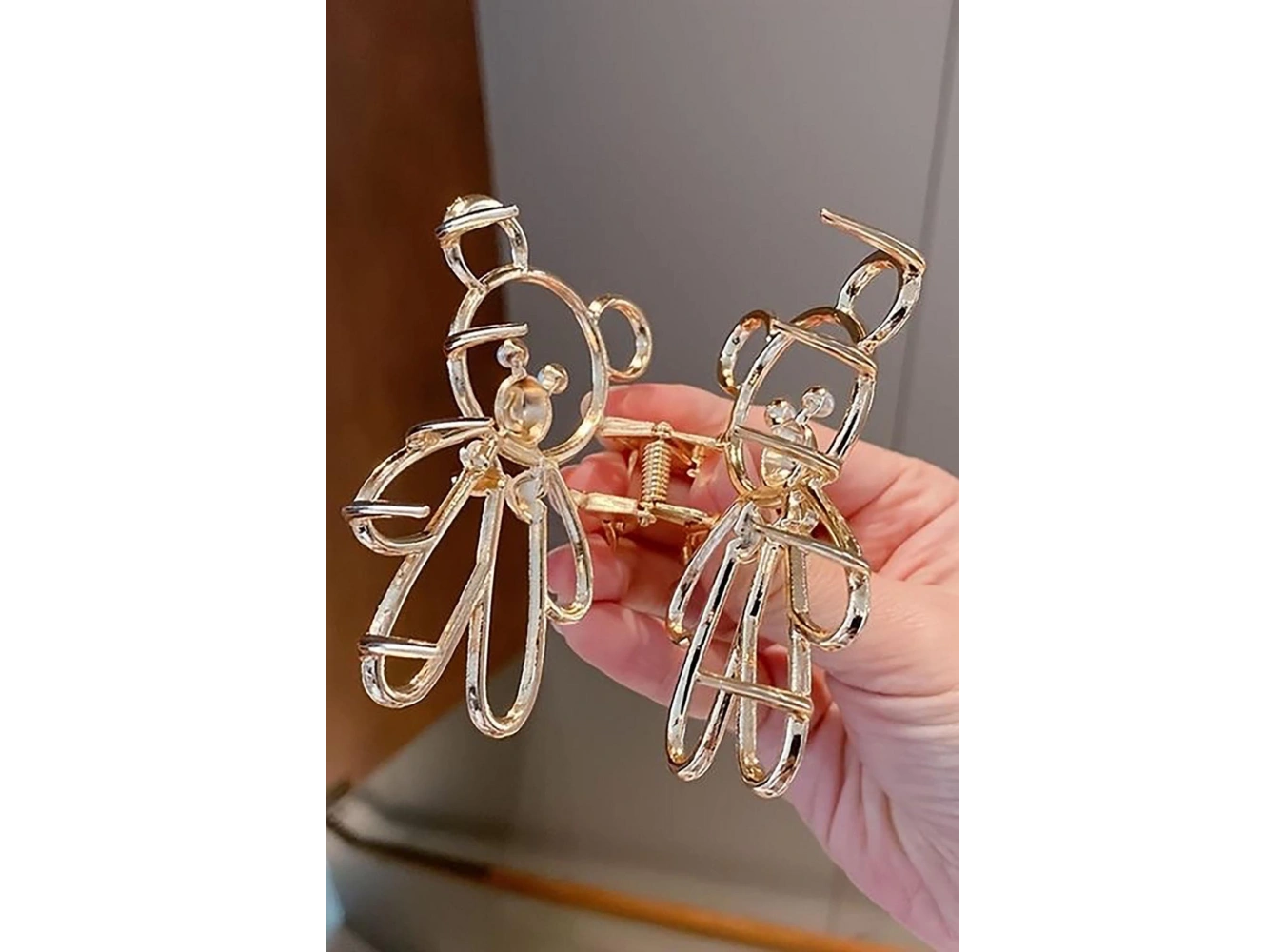 Altın Renk Ayıcık Figürlü Metal Mandal Toka