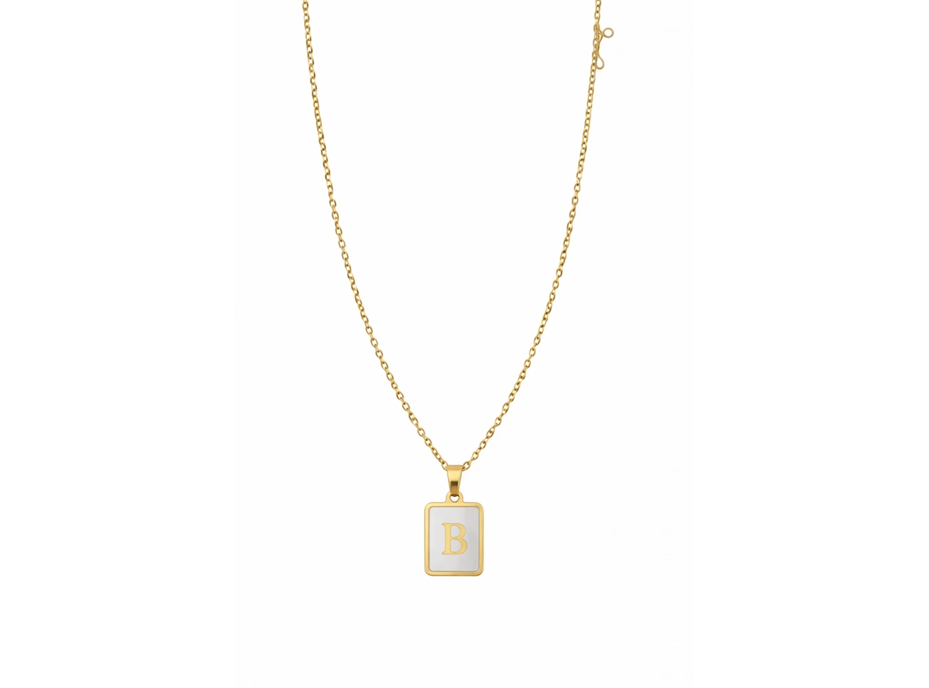 Altın Renk B Harf Çelik Kolye