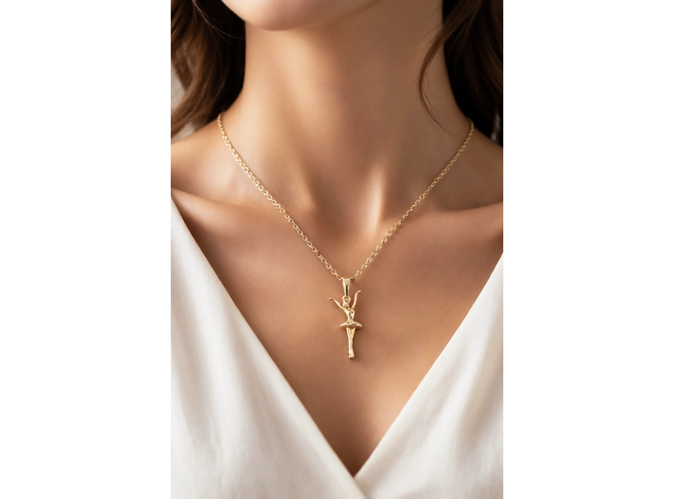 Altın Renk Balerin Çelik VİP Xuping Kolye