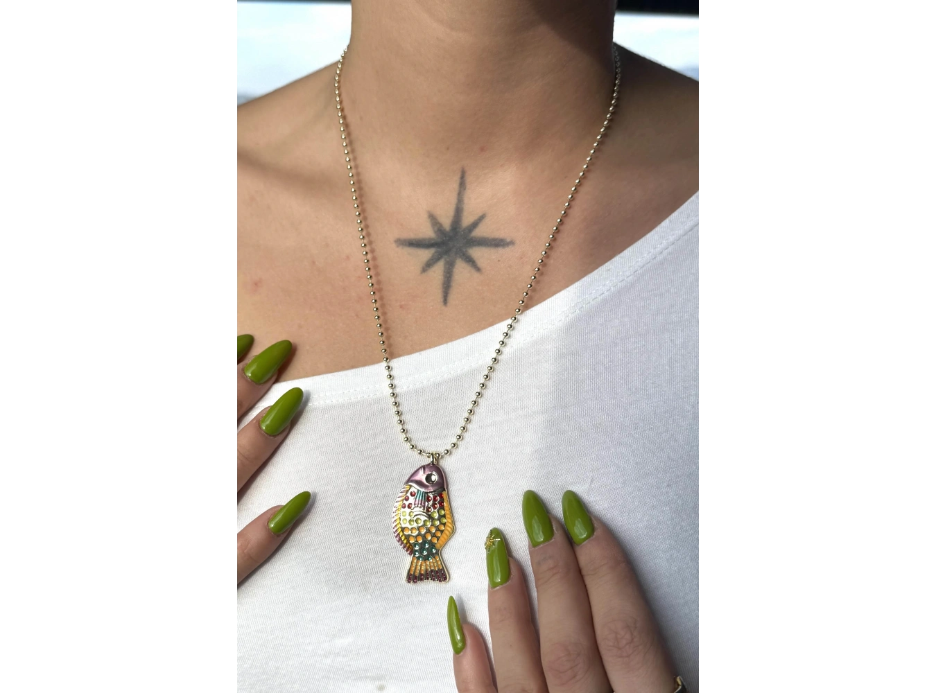 Altın Renk Balık Figürlü 14K Altın Kaplama VİP Kolye