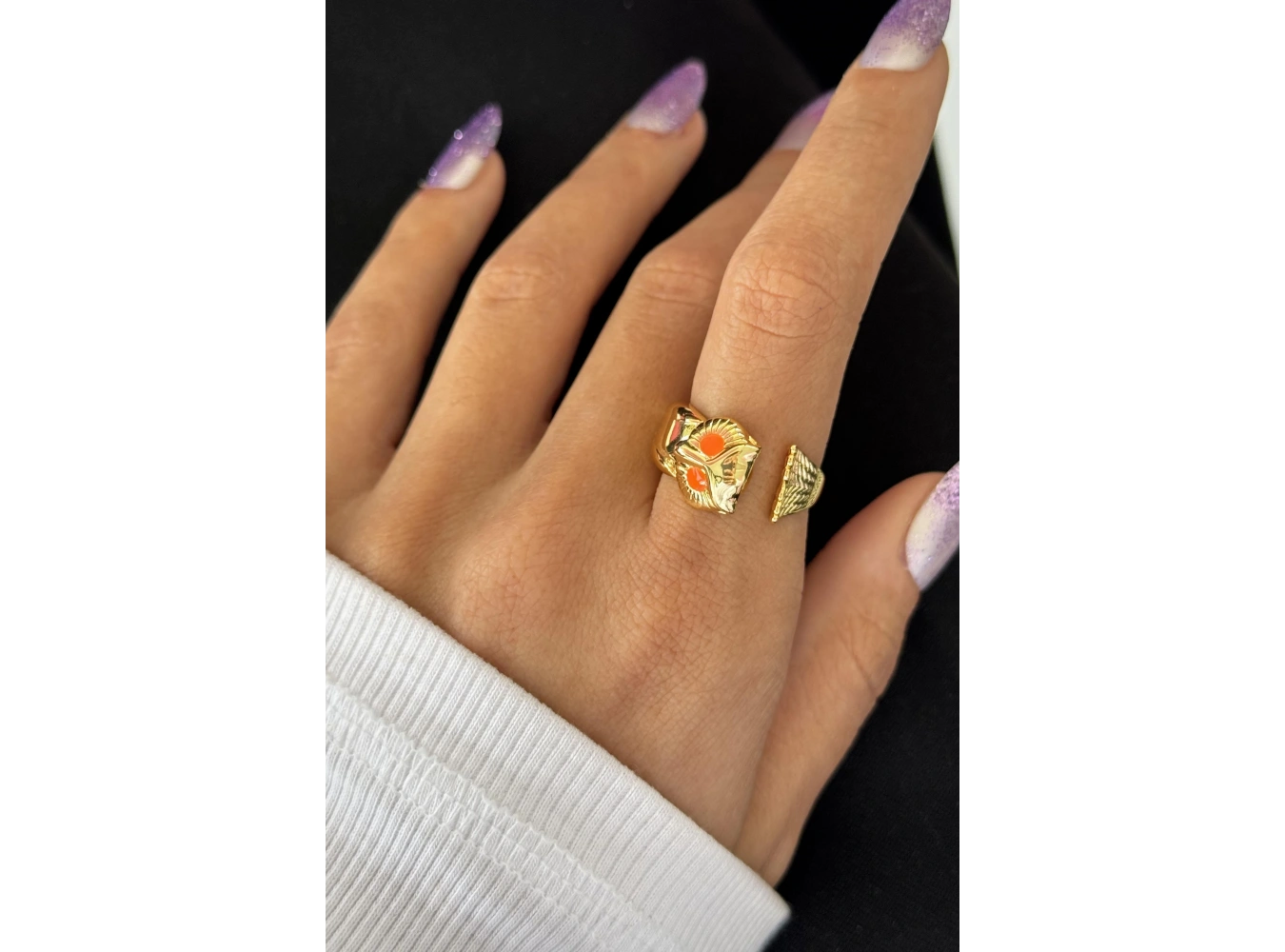 Altın Renk Baykuş Figürlü Metal Ayarlanabilir Yüzük