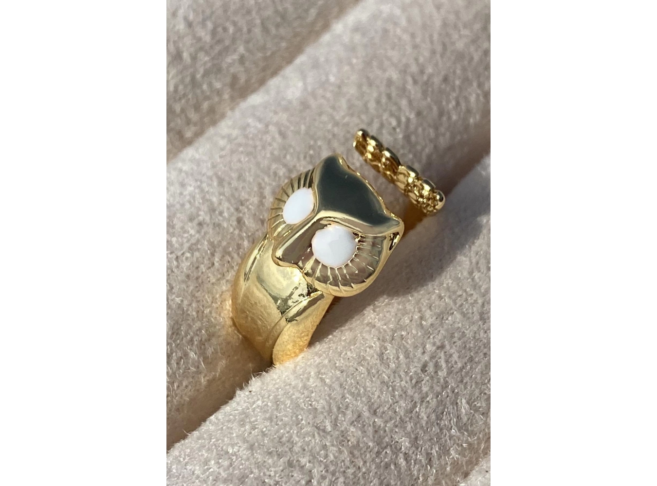 Altın Renk Baykuş Figürlü Metal Ayarlanabilir Yüzük