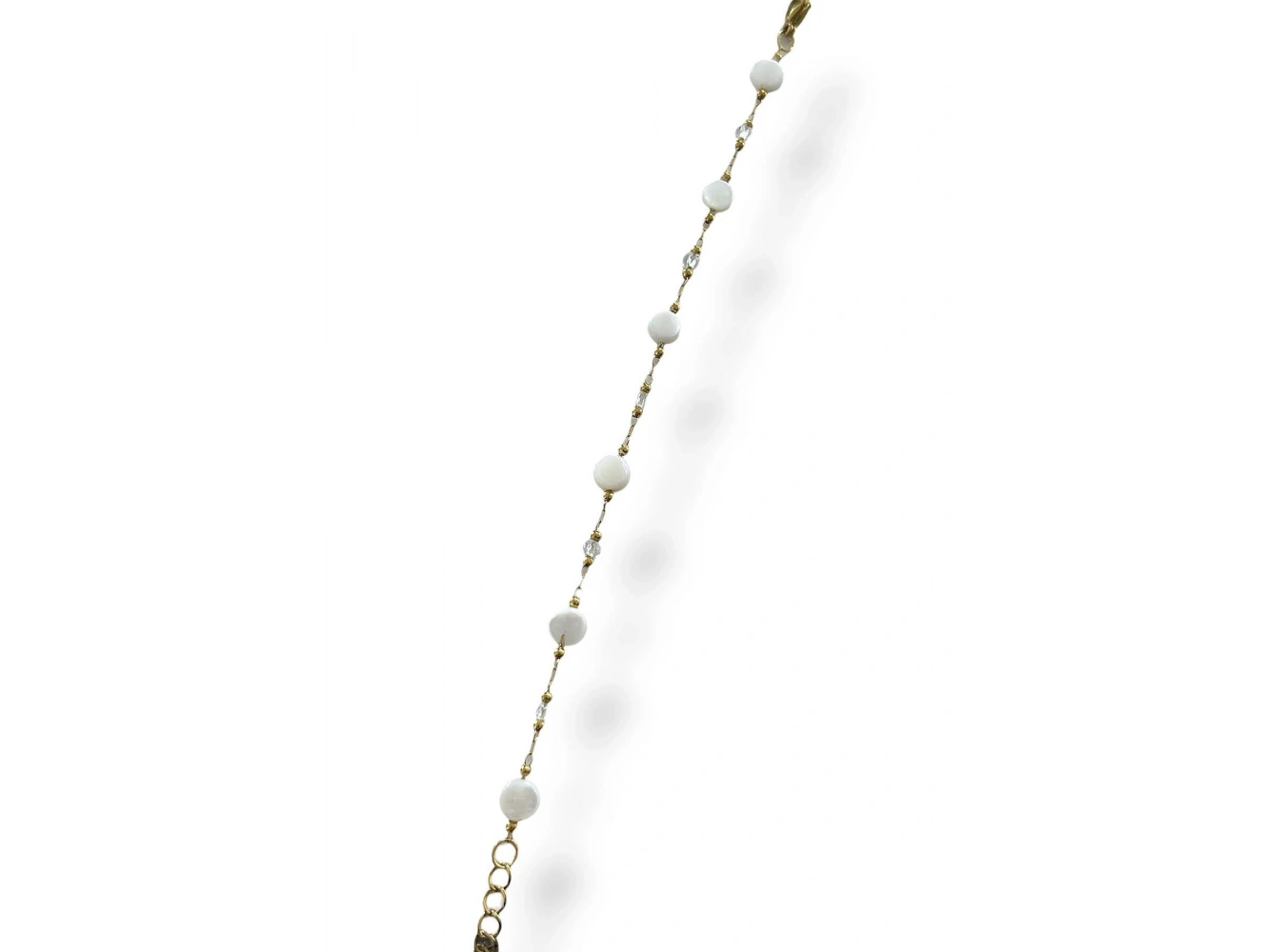 Altın Renk Boncuk Detaylı Çelik Bileklik