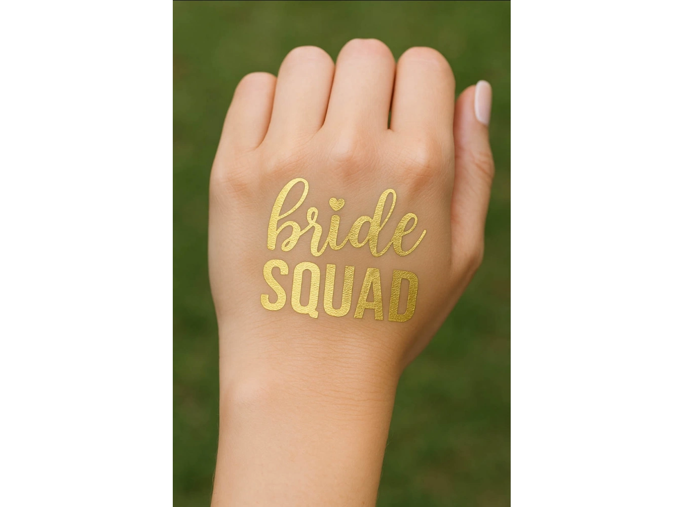 Altın Renk Bride Squat Yazılı Geçici Dövme Tattoo