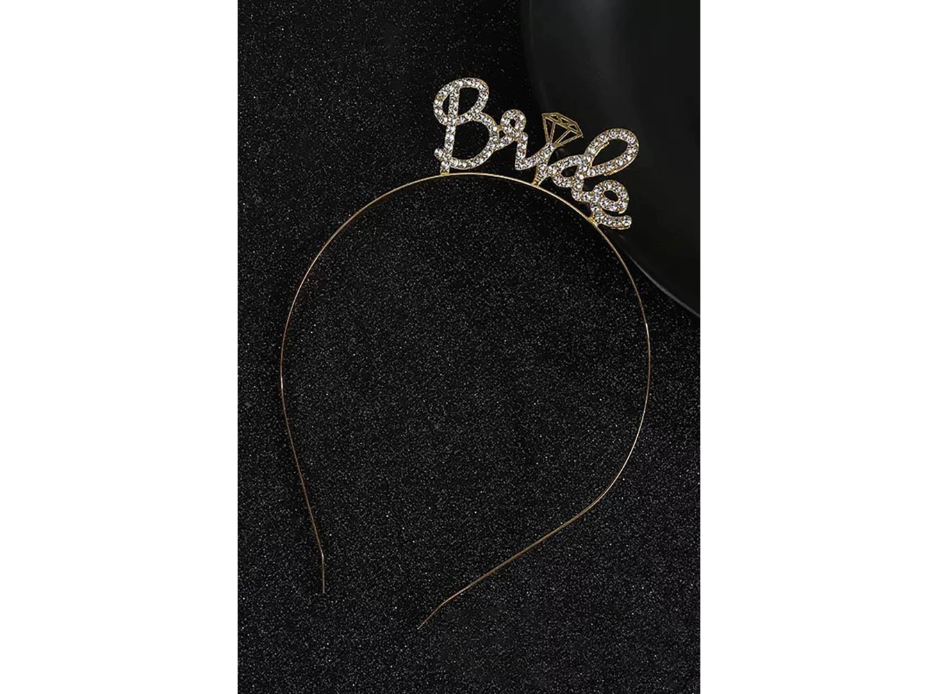 Altın Renk Bride Yazılı Taş Detaylı Taç