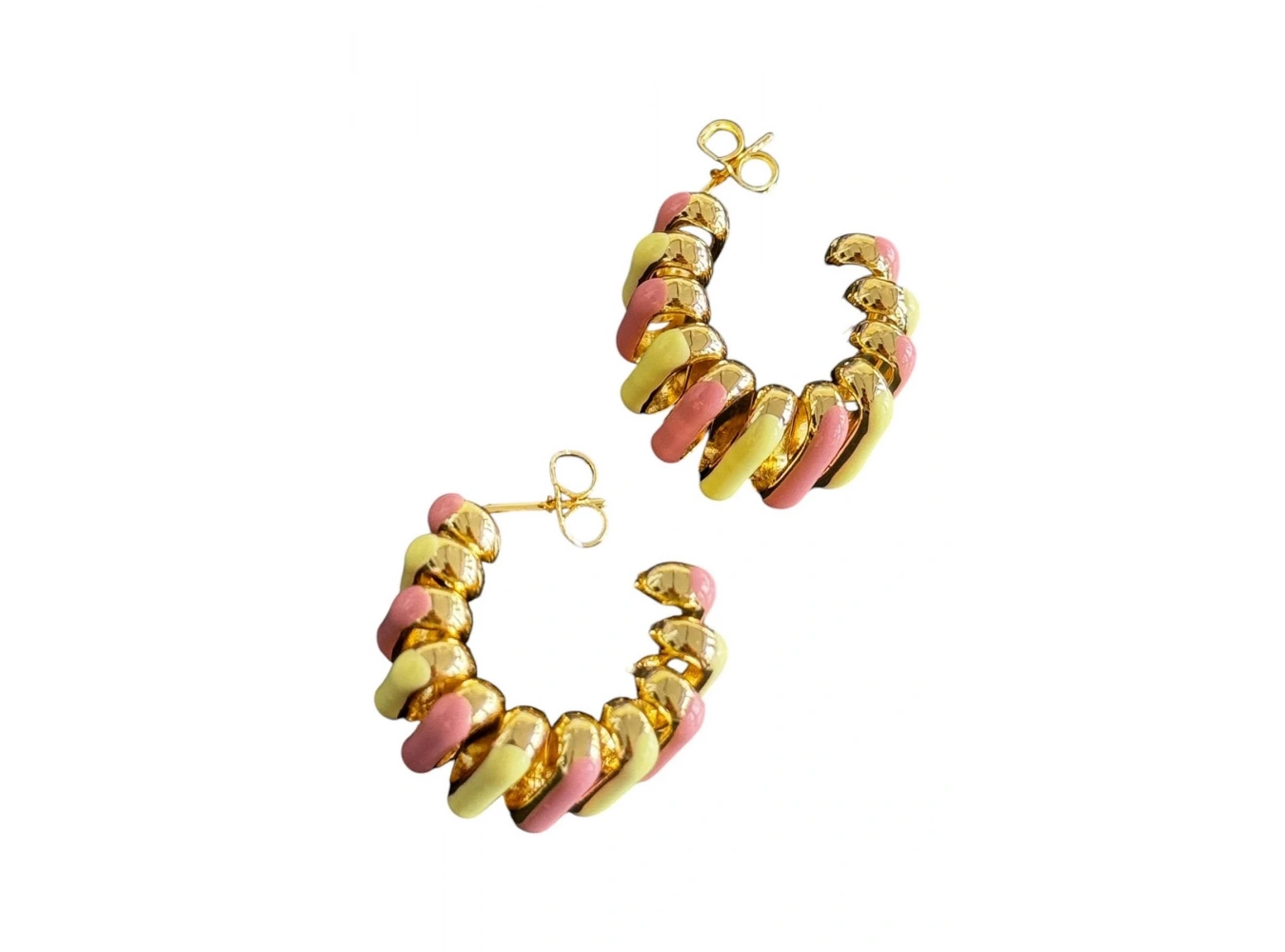 Altın Renk Burgu Detaylı 14K Altın Kaplama TX Küpe (Çift)