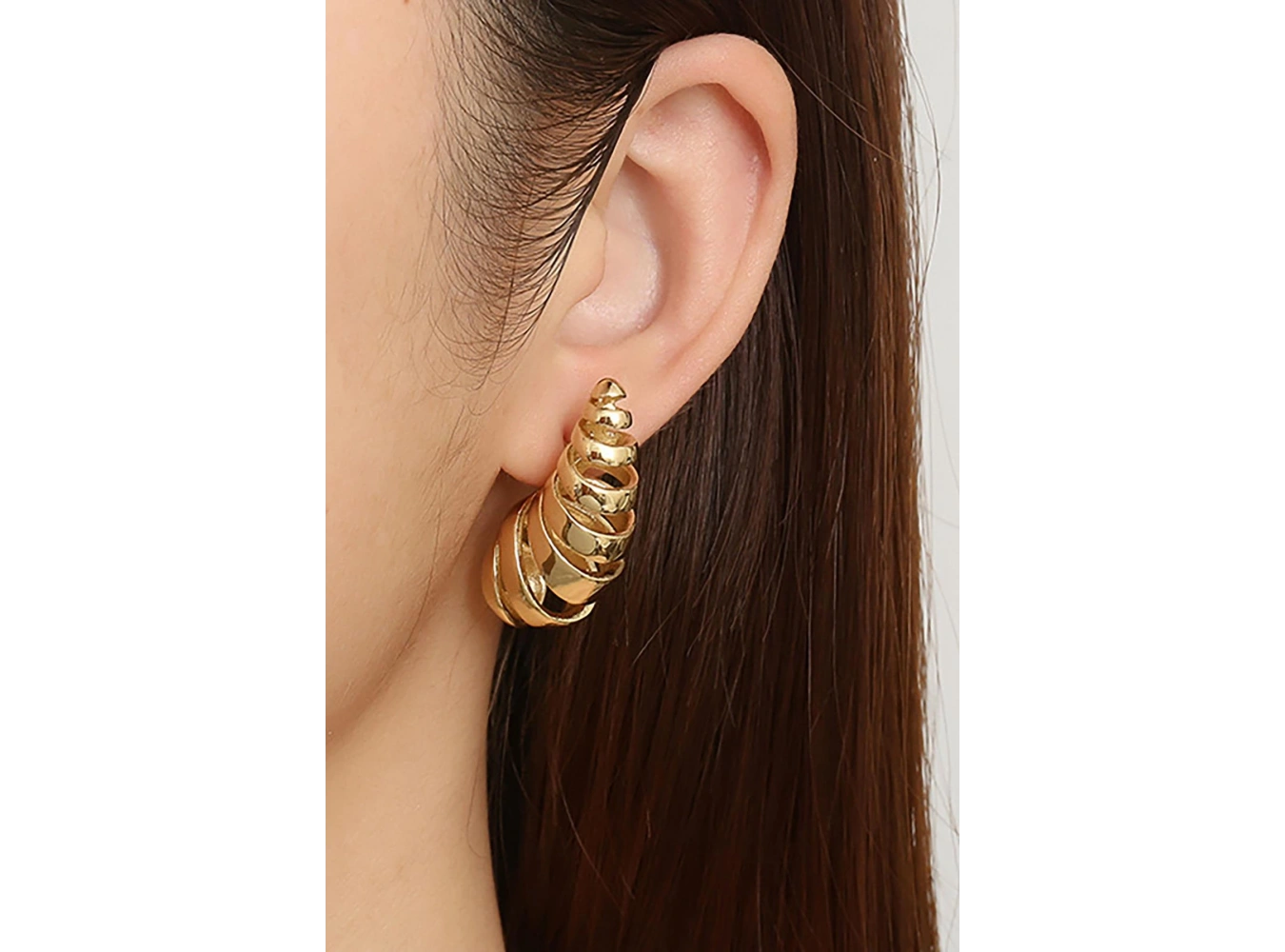 Altın Renk Çelik Bottega Küpe (Çift)