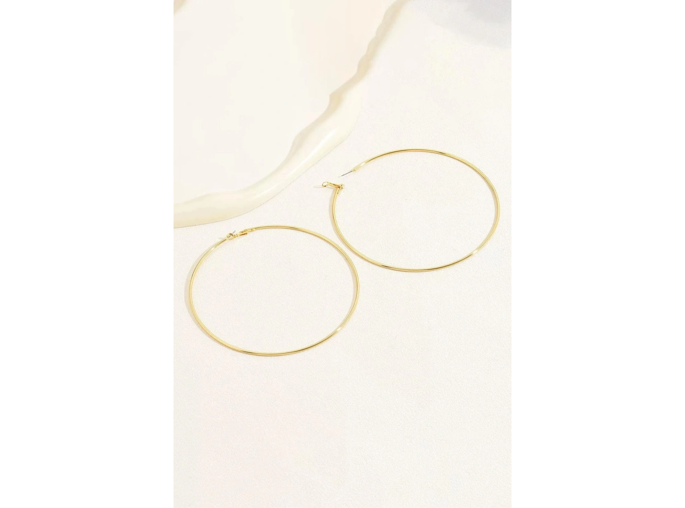 Altın Renk Çelik Halka Küpe 100Mm (Çift)