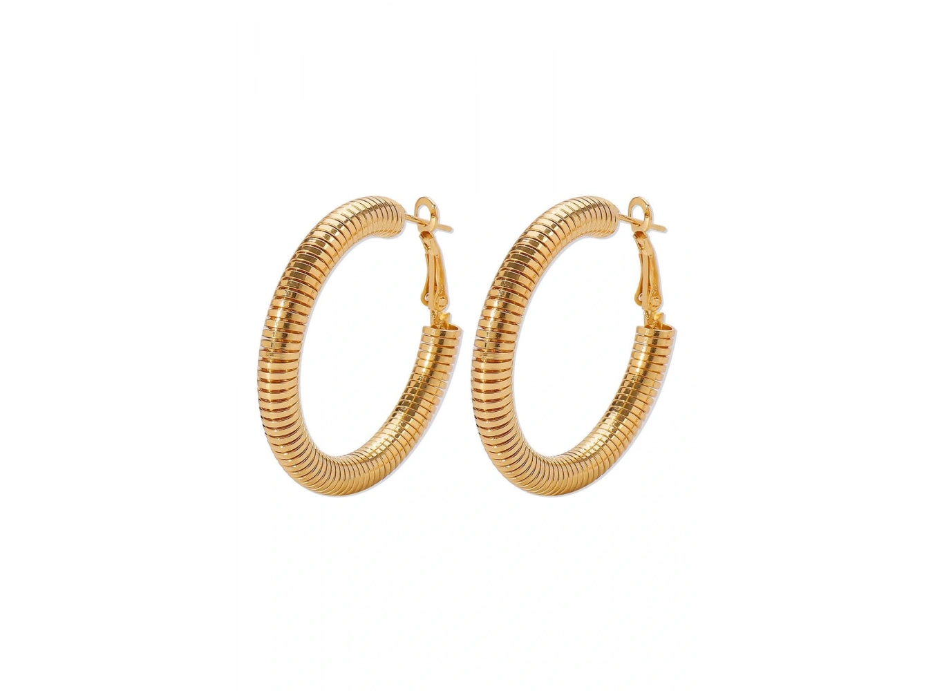 Altın Renk Çelik Halka Küpe (Çift)