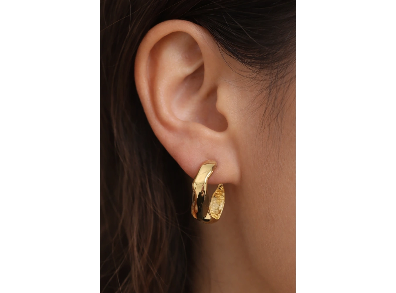 Altın Renk Çelik Halka Küpe (Çift)