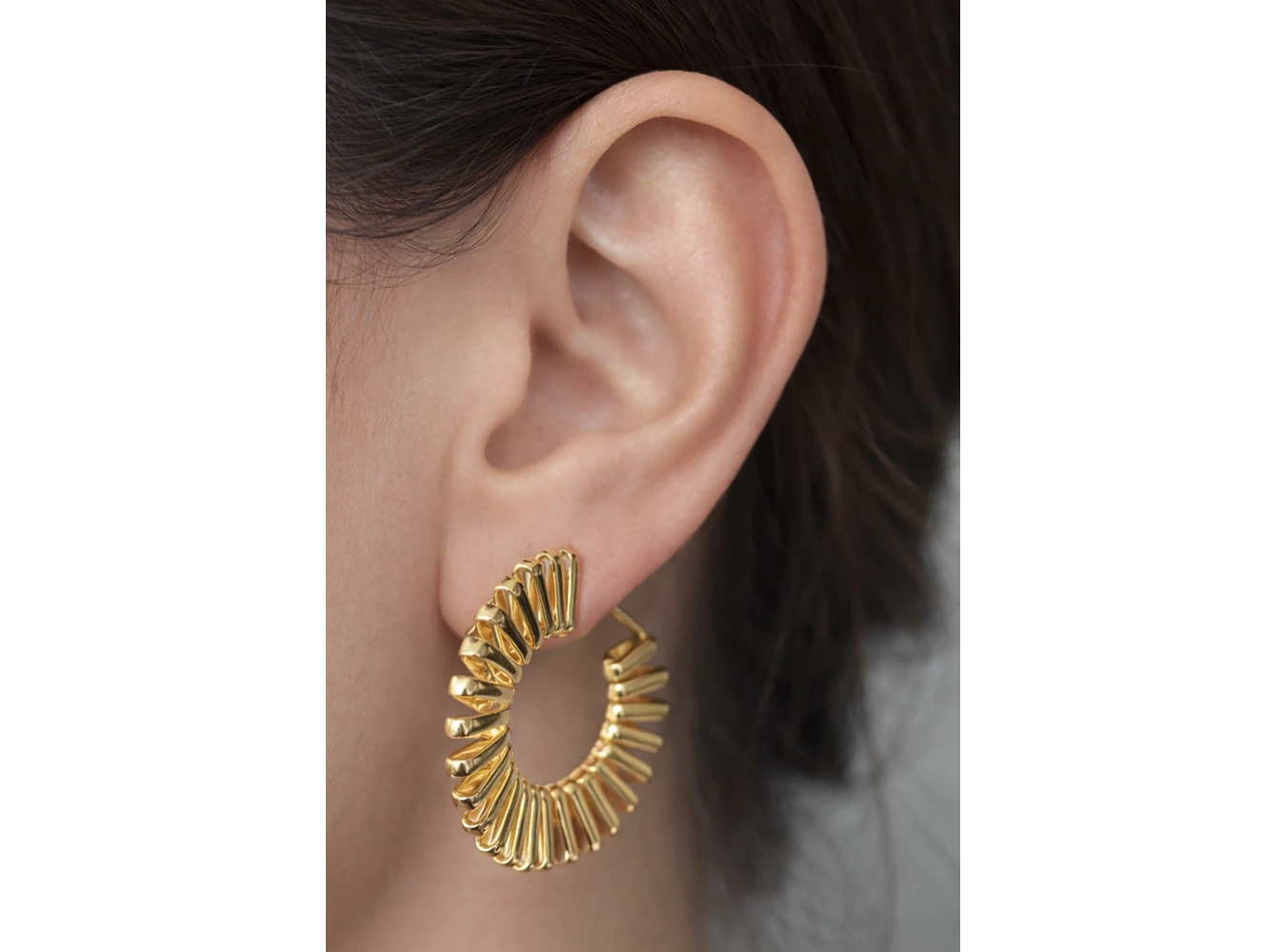 Altın Renk Çelik Halka Küpe (Çift)