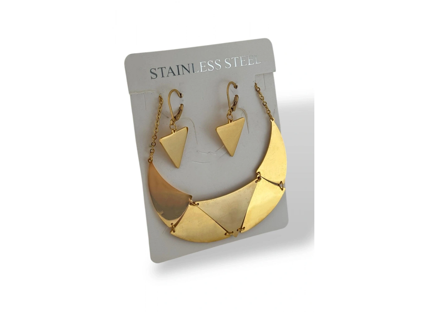 Altın Renk Çelik Kolye Set