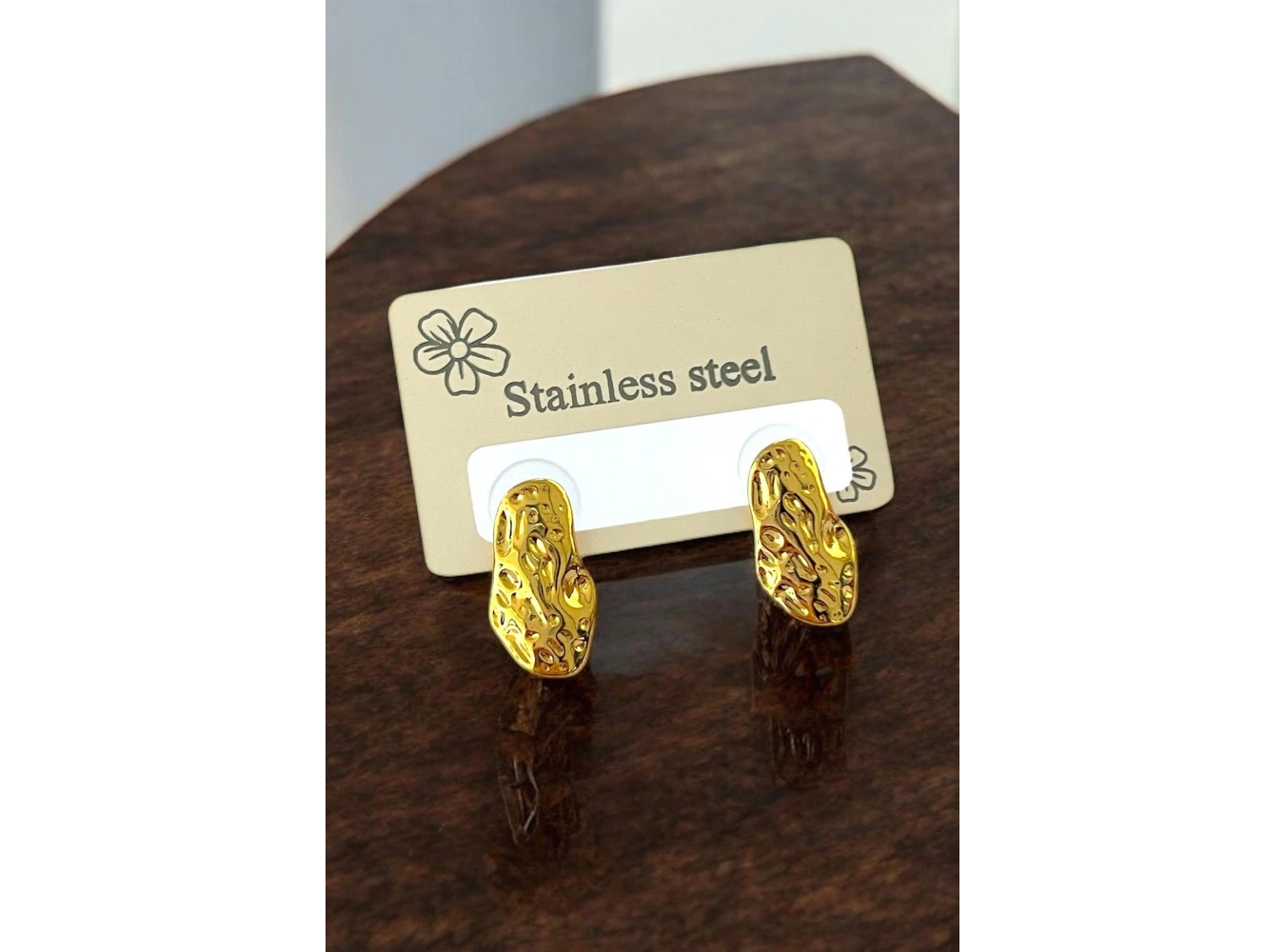 Altın Renk Çelik Küpe (Çift)