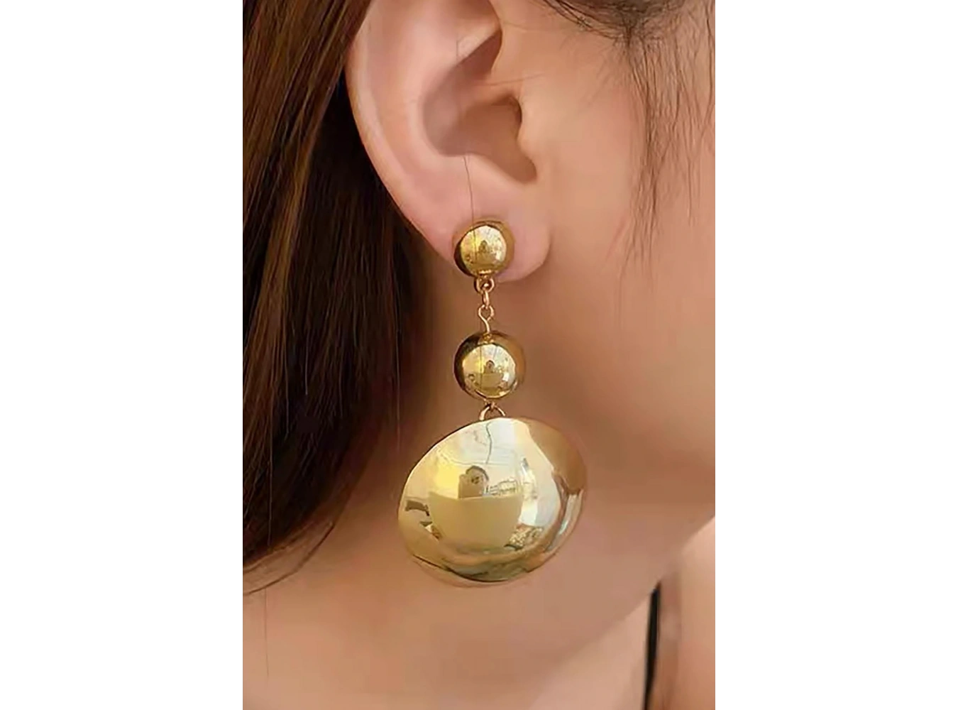 Altın Renk Çelik Küpe (Çift)