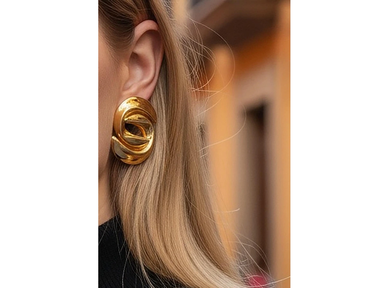 Altın Renk Çelik Küpe (Çift)