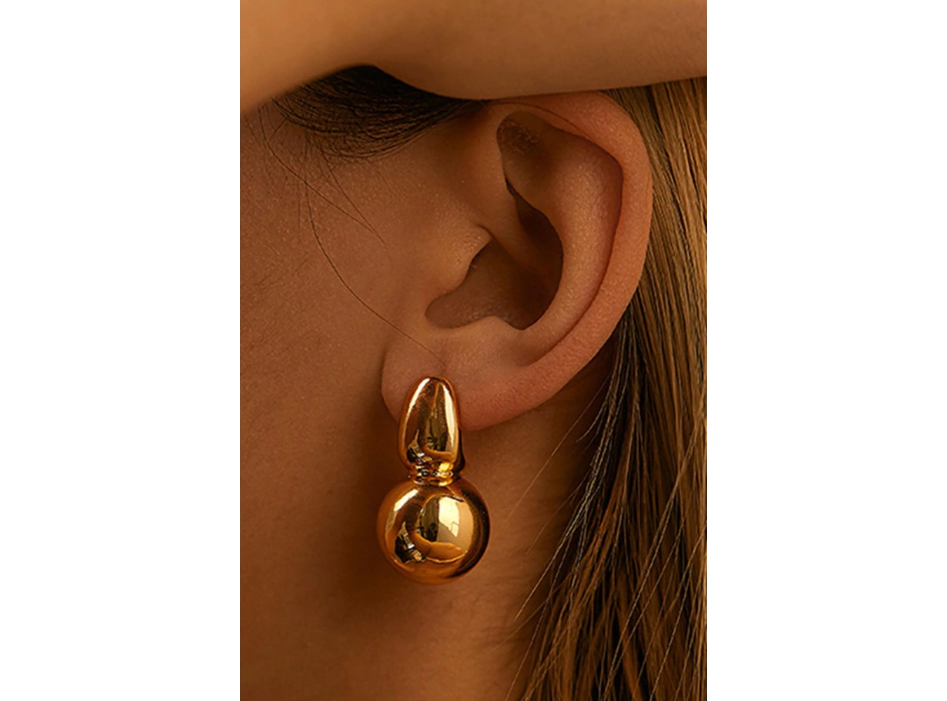 Altın Renk Çelik Küpe (Çift)