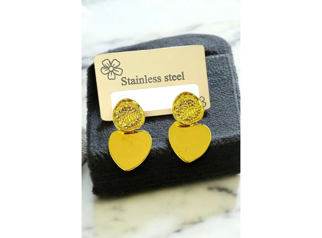 Altın Renk Çelik Küpe (Çift)