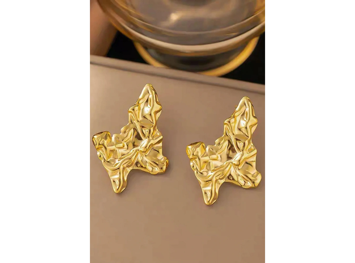 Altın Renk Çelik Küpe (Çift)