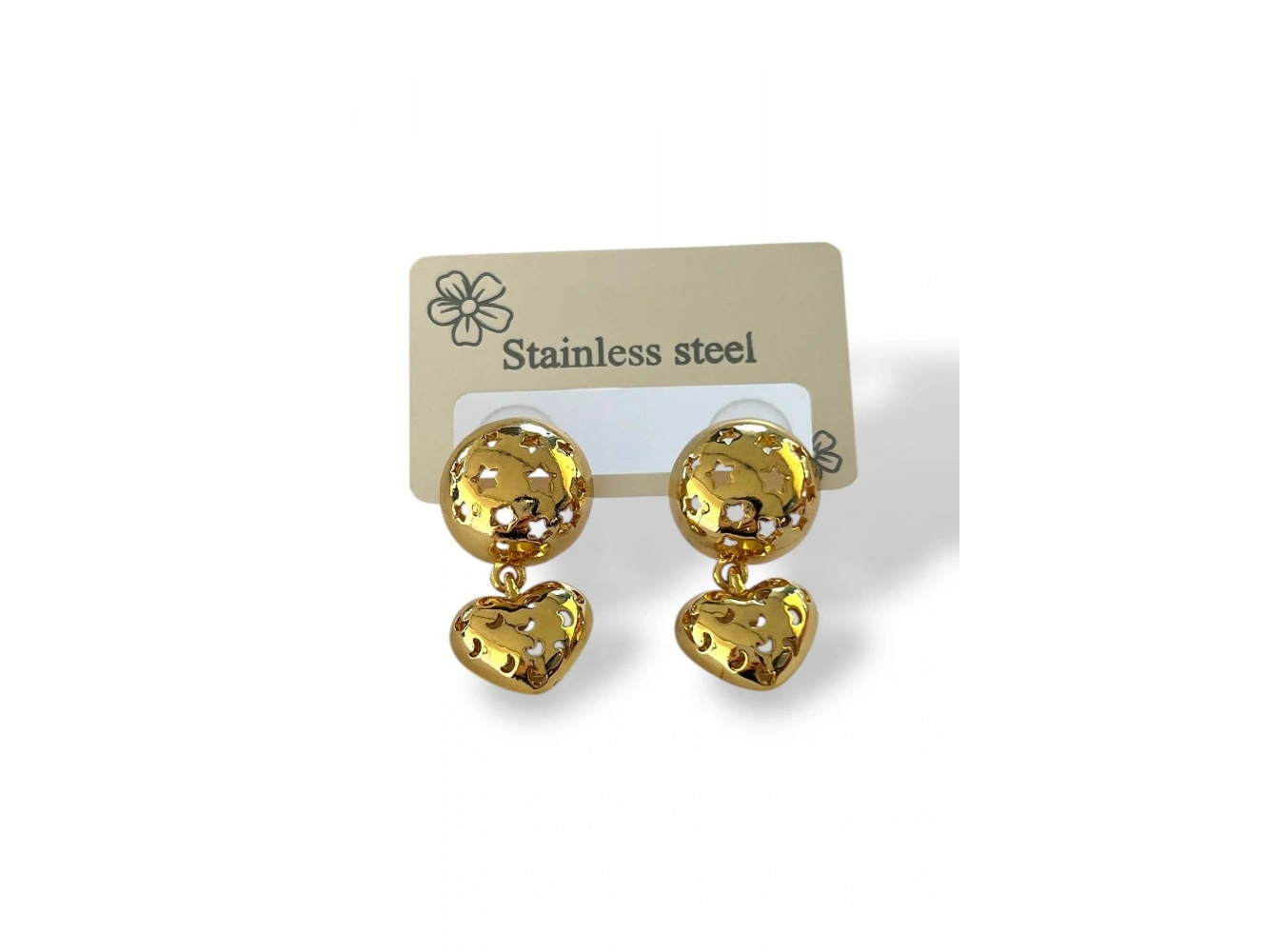 Altın Renk Çelik Küpe (Çift)