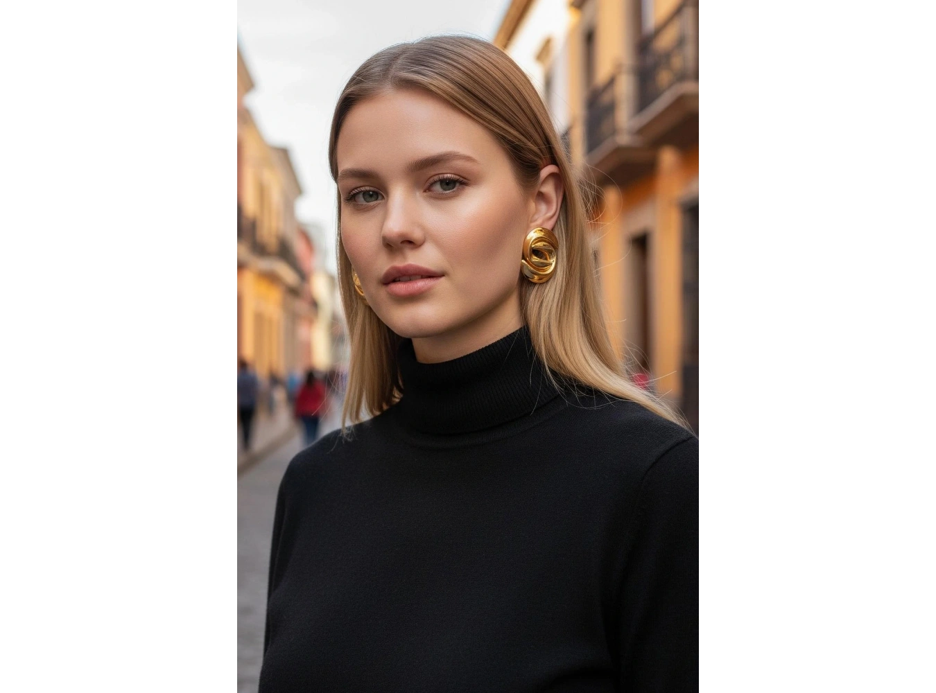 Altın Renk Çelik Küpe (Çift)