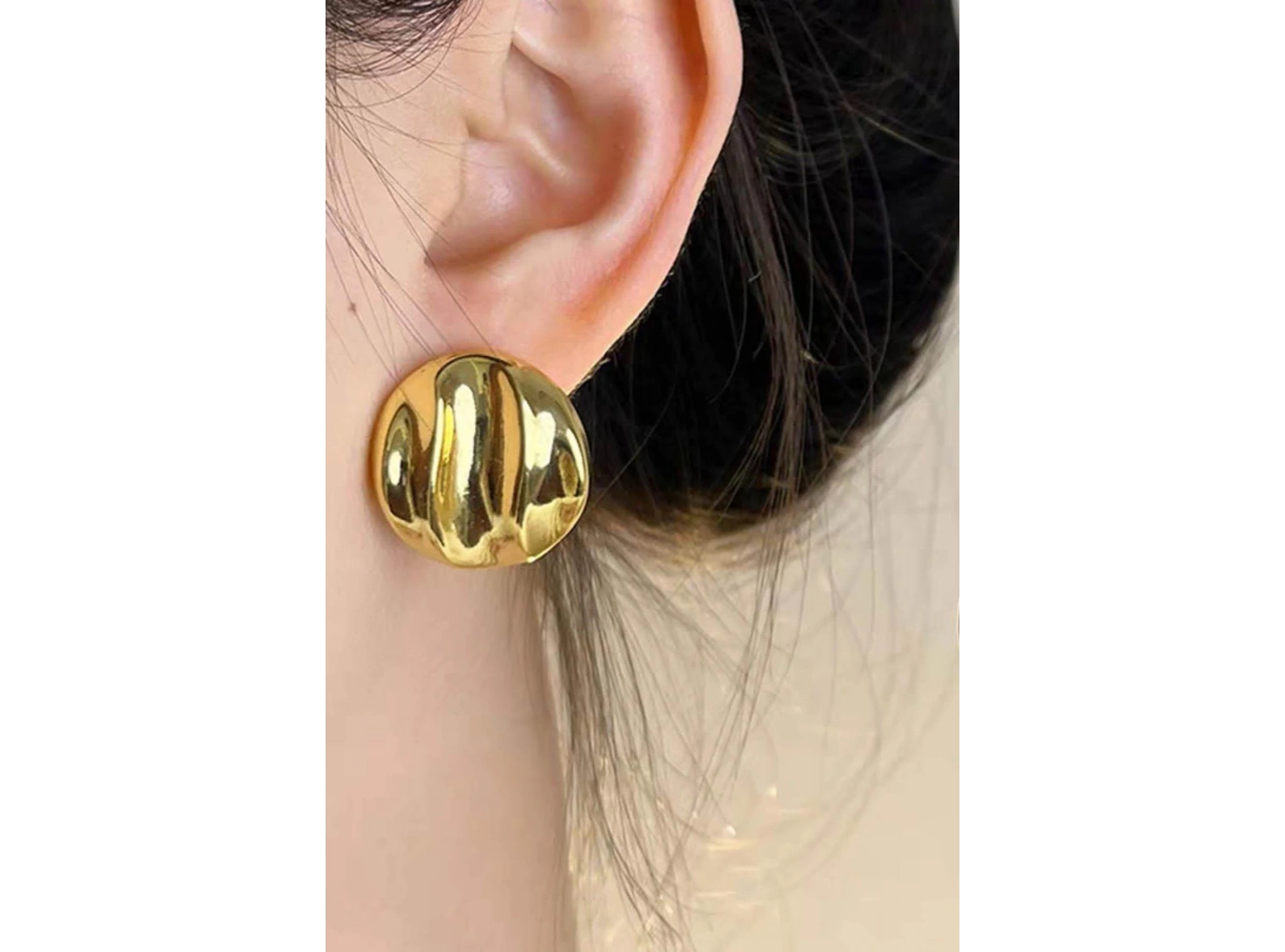 Altın Renk Çelik Küpe (Çift)