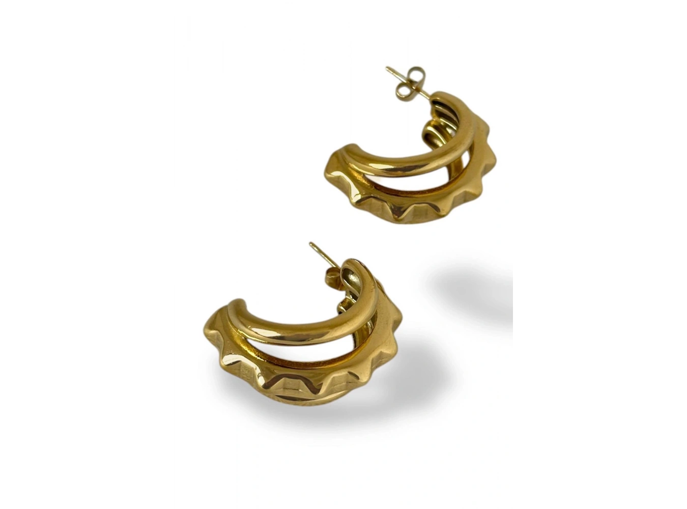 Altın Renk Çelik Küpe (Çift)