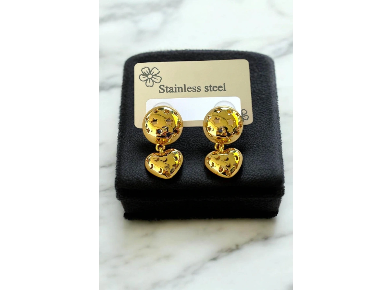 Altın Renk Çelik Küpe (Çift)