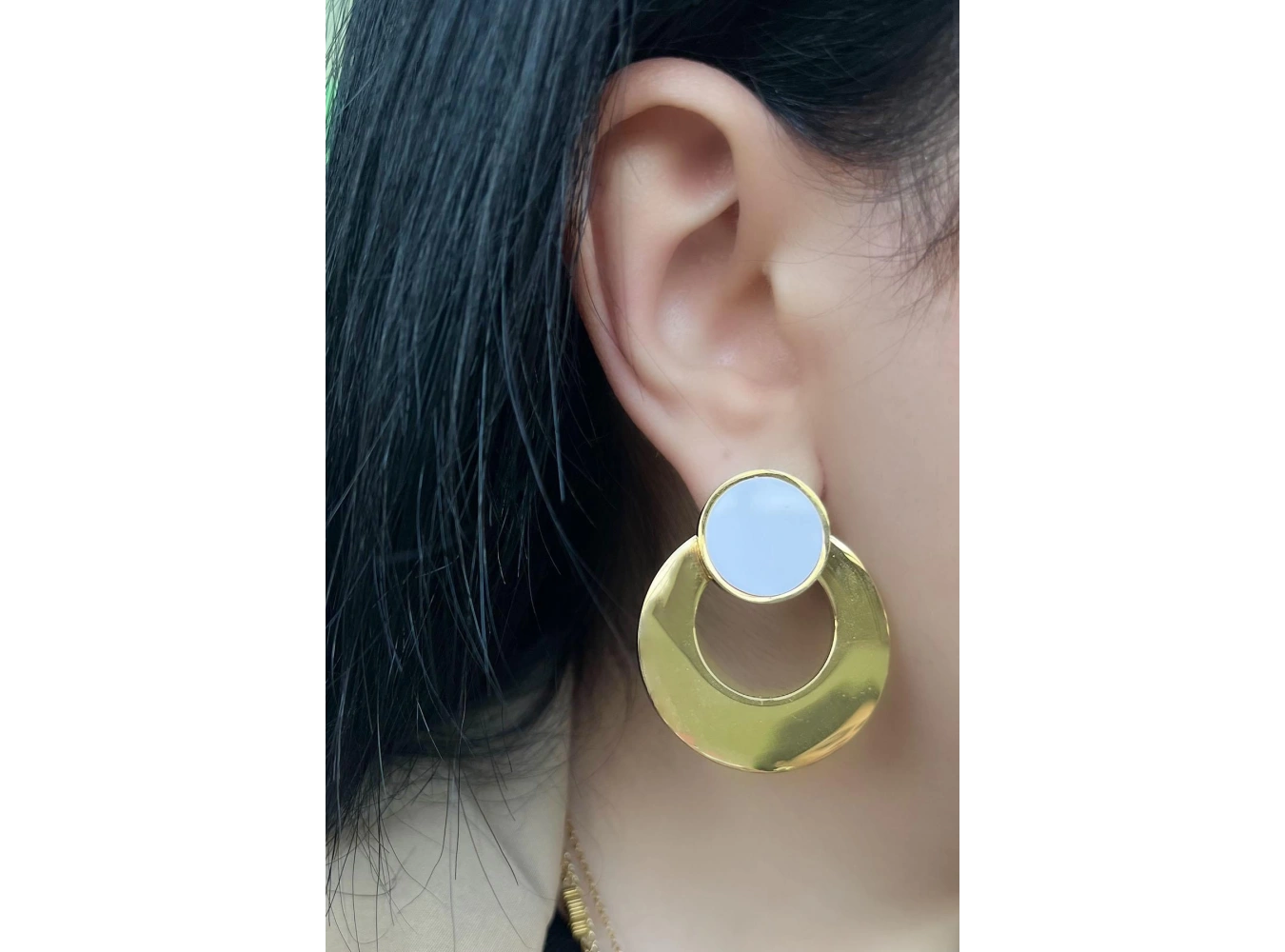 Altın Renk Çelik Küpe (Çift)